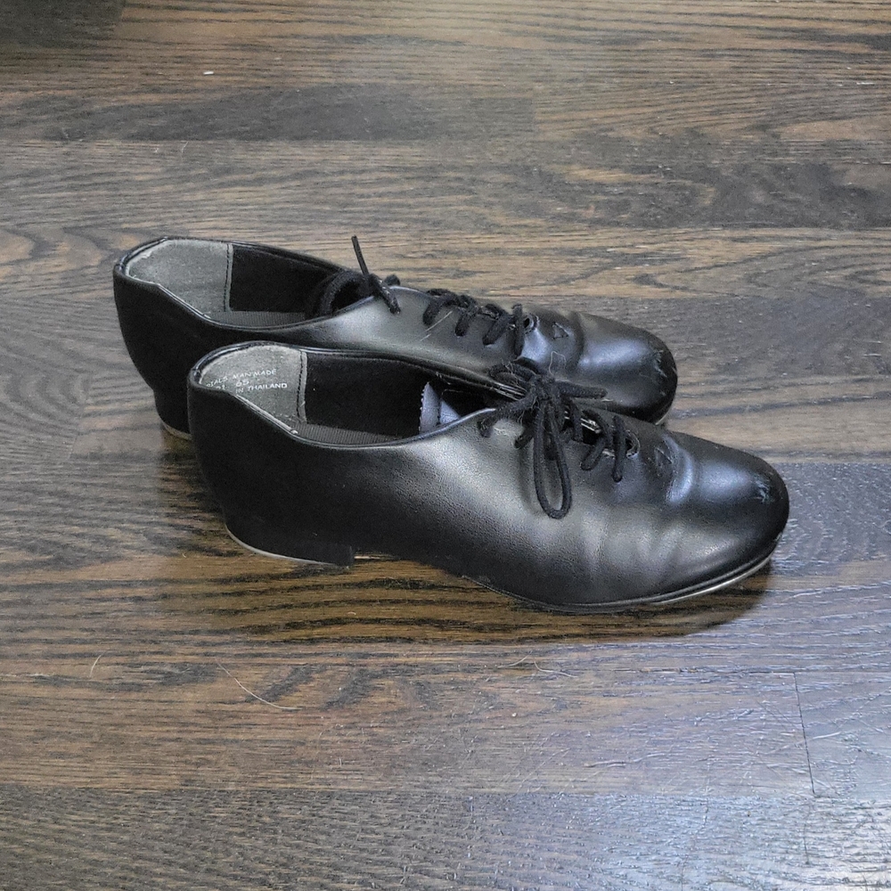 Youth Black Leather Tap Shoes